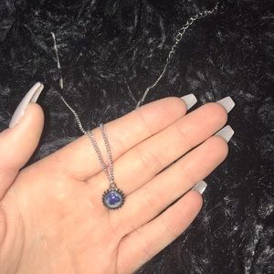 Blue marble necklace